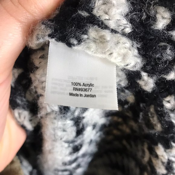 a.n.a Black & Gray Cowl Neck Knit Hi-Low Hem Sweater - Picture 5 of 10